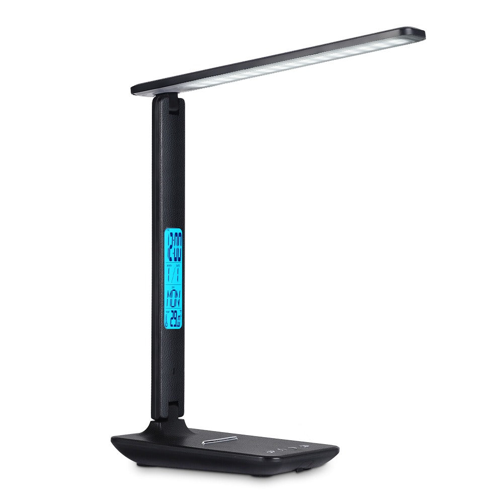 Folding alarm clock, time display, learning, reading, business, office, adjustable light, eye protection desk lamp - Korvel