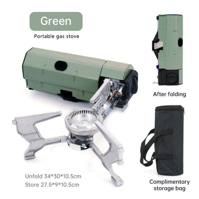 Outdoor Card Type Stove Folding Portable Gas Stove Camping Cooker Household Gas Tank Card Magnetic Stove Windproof Cass Stove - Korvel