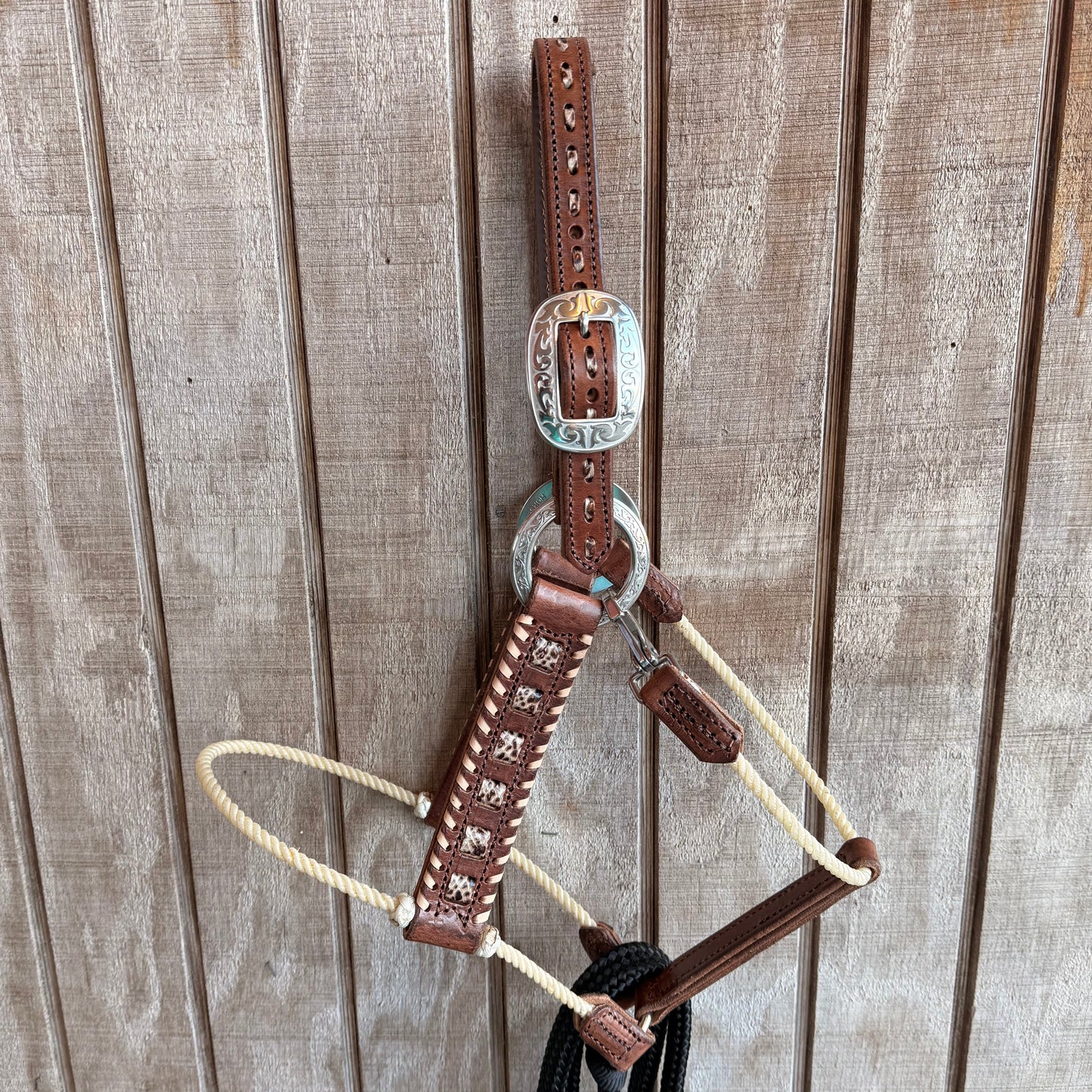 Deluxe Leather Rope Nose Halter with Tassels - Korvel