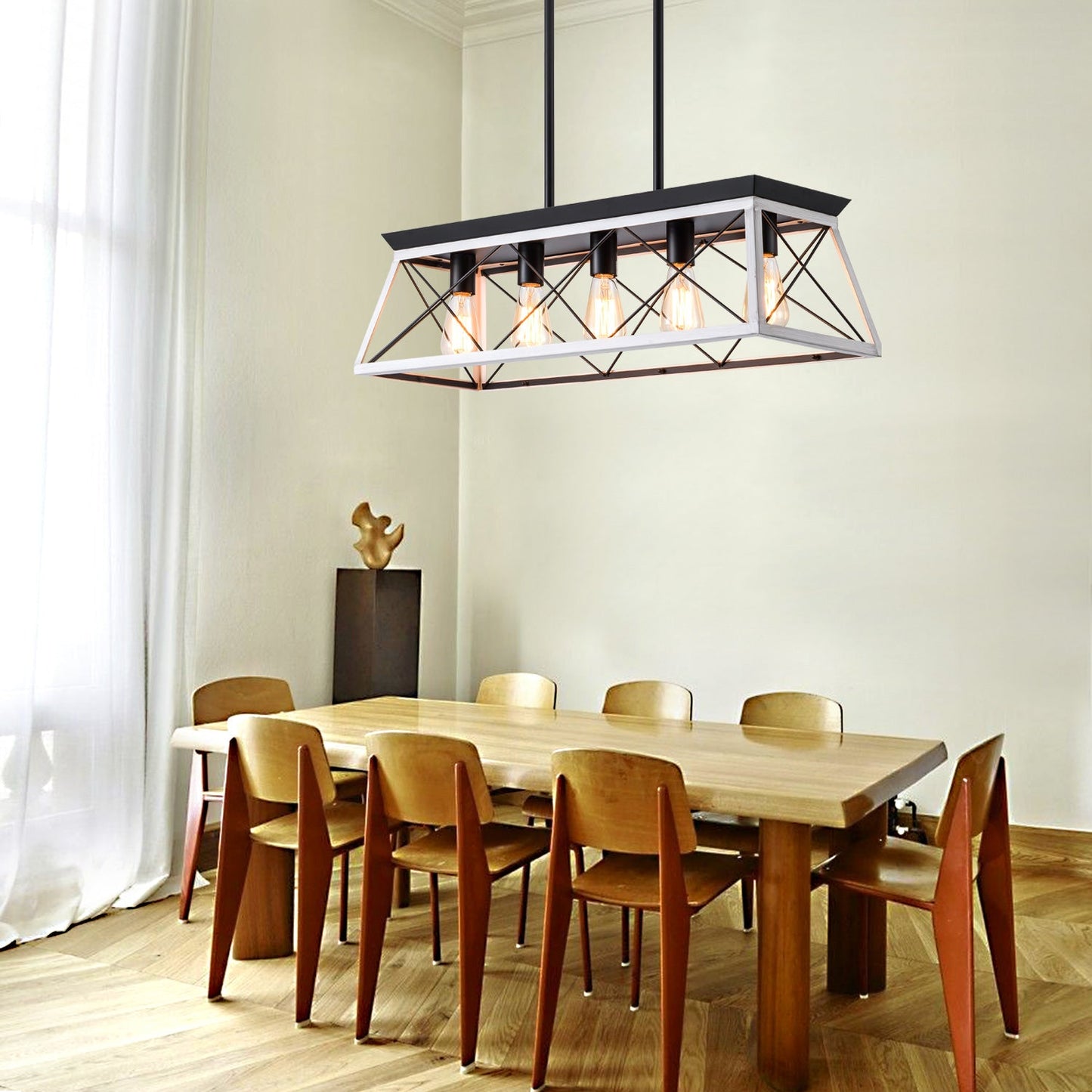 5-Light Farmhouse Chandeliers For Dining Room (No Bulbs) - Korvel