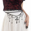 Dark Wind Cross Iron Chain Waist Chain Multi layer Versatile Tassel Crystal Body Chain Female - Korvel