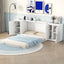 Lit Murphy Queen Size avec étagères et ports USB - Blanc