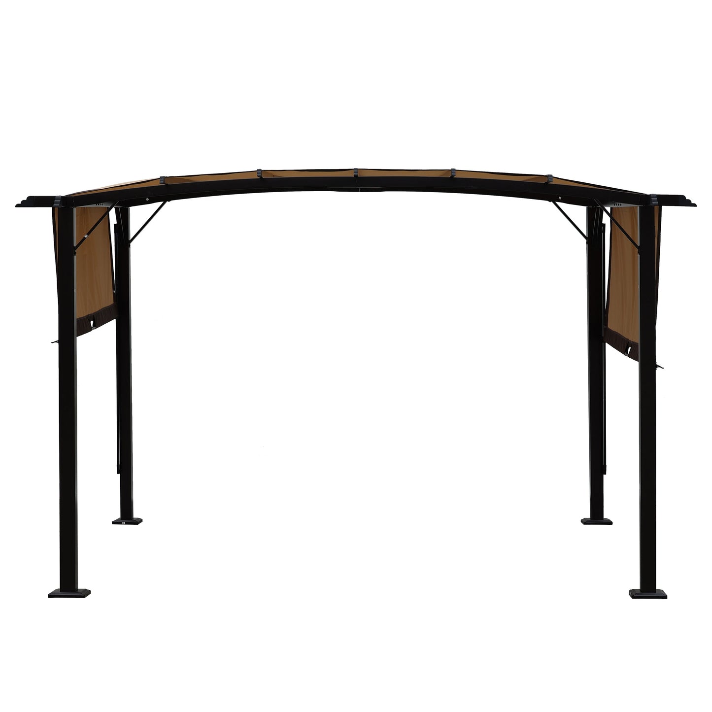 12 x 9 Ft Outdoor Pergola with Retractable Shade Canopy