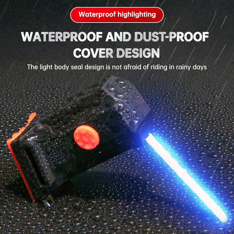 LED Bike Tail Light 6 Colors USB Charging Mountain Road Bike Light Portable Riding Equipment Running Water Light - Korvel