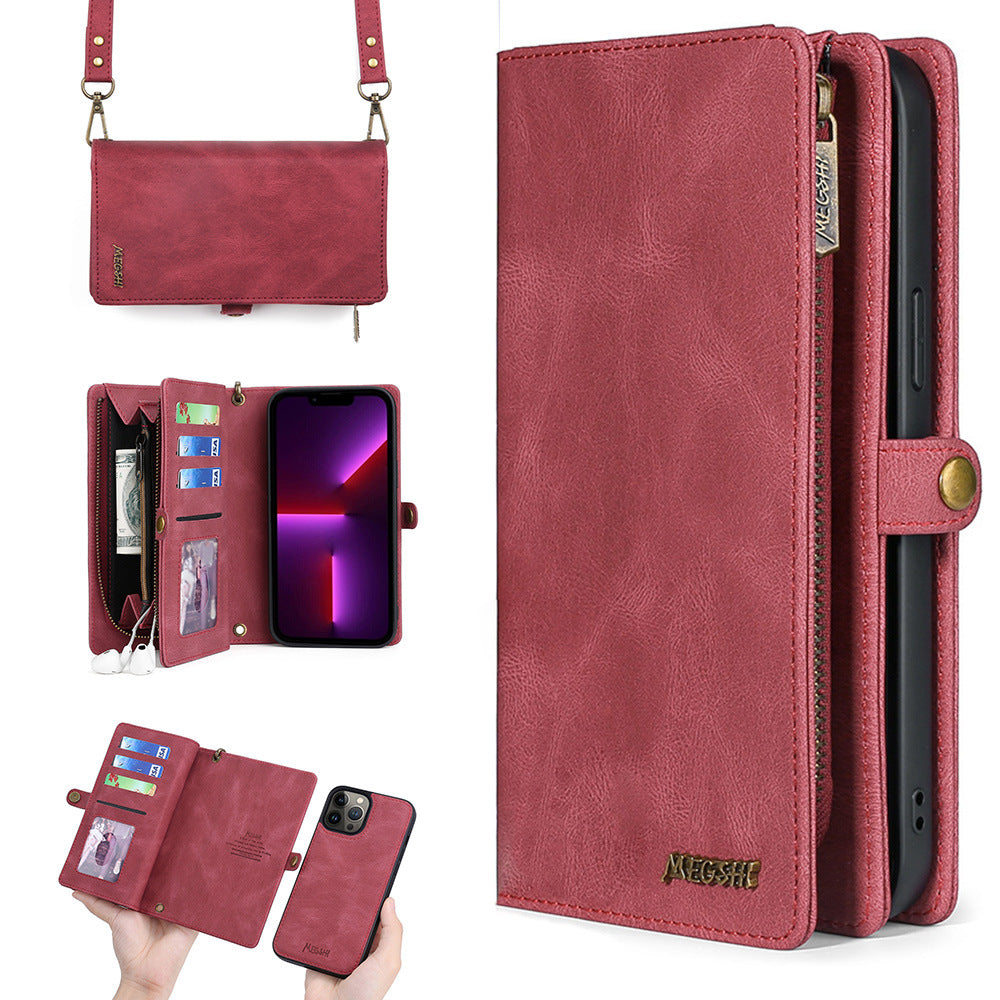 iPhone13pro Phone Leather Case For Samsung S22ultra Diagonal Mobile Phone Protective Case - Korvel