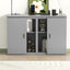 Queen Size Murphy Bed with Shelves, Cabinets and USB Ports,Gray - Korvel