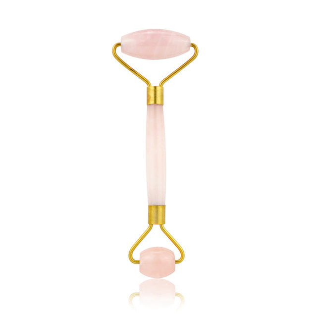 Natural Rose Quartz Facial Massage Crystal Stone Body Jade Massager Derma Roller Skincare Ice Roller Wrinkle Removal Beauty Tool - Korvel