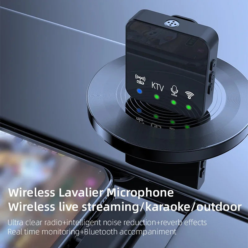 Wireless lavalier microphone, microphone clip, internet celebrity live streaming equipment, short video noise reduction recording, Bluetooth microphone - Korvel