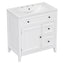 30" Bathroom Vanity with Sink Top, Bathroom Vanity Cabinet with Door and Two Drawers, Solid Wood Frame, One Package, White - Korvel