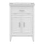 24" Bathroom Vanity with Sink, Bathroom Vanity Cabinet with One Flip Drawer and Doors, Solid Wood and MDF, White - Korvel