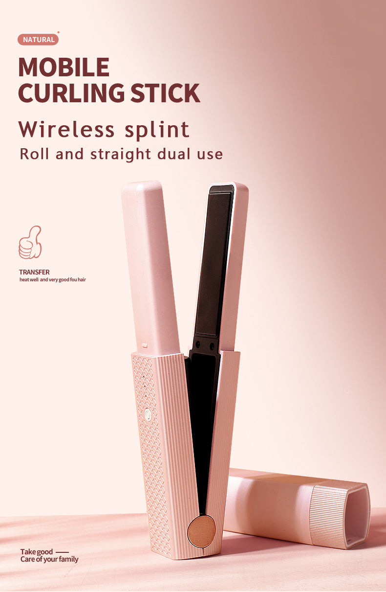 Small hair straightener for both straight and curly hair, portable straightening iron for dormitory students - Korvel