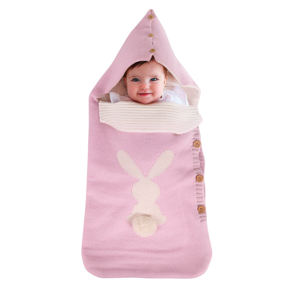 Premium Baby Knitted Rabbit Button Sleeping Bag