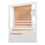 Twin Size House Bed with Two Drawers and Wardrobe - White