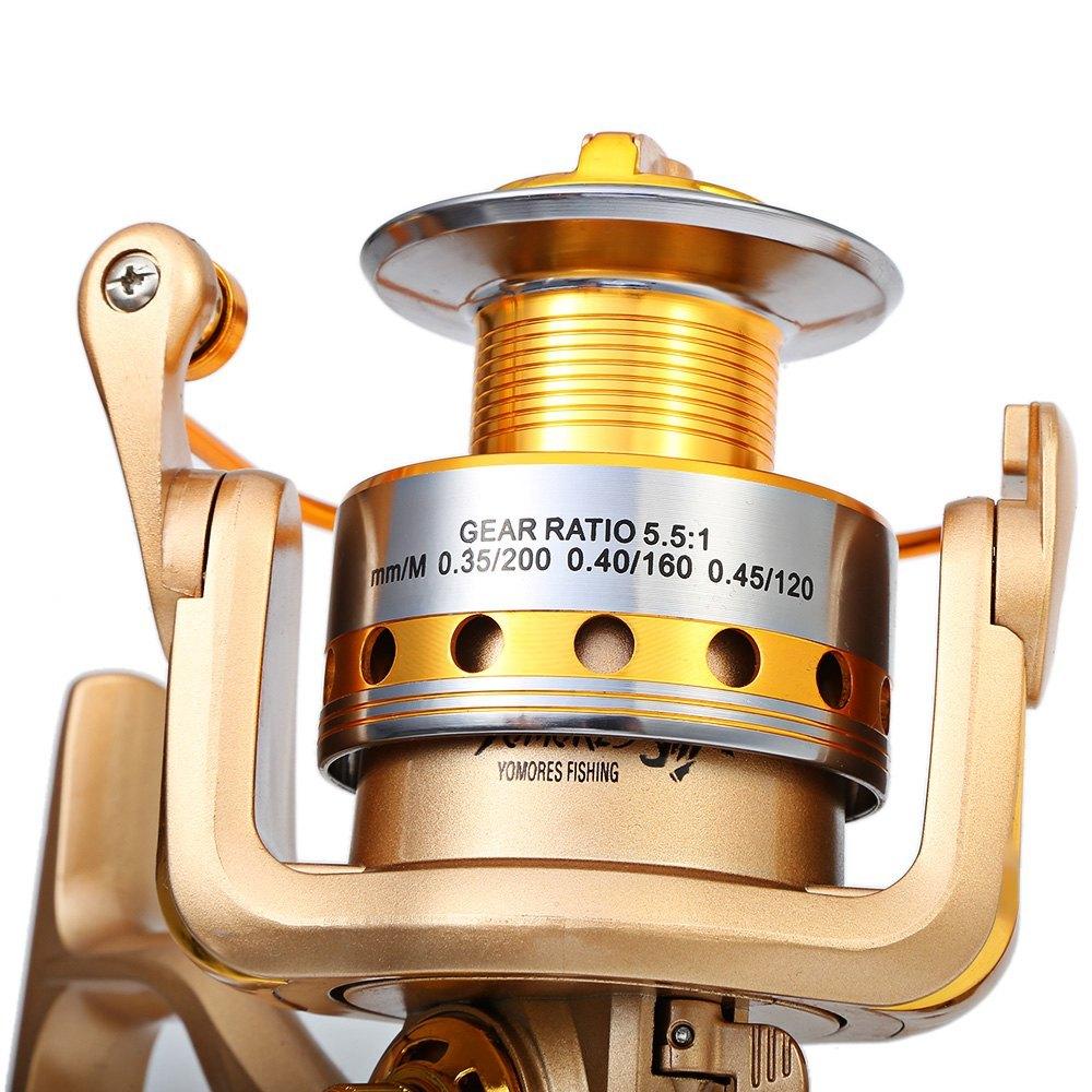 YUMOSHI HF 1000 - 7000 Fishing Reel Metal Spool Spinning Fishing Reels Folding Arm 10-Ball Bearing 5.5 : 1 Fly - Korvel
