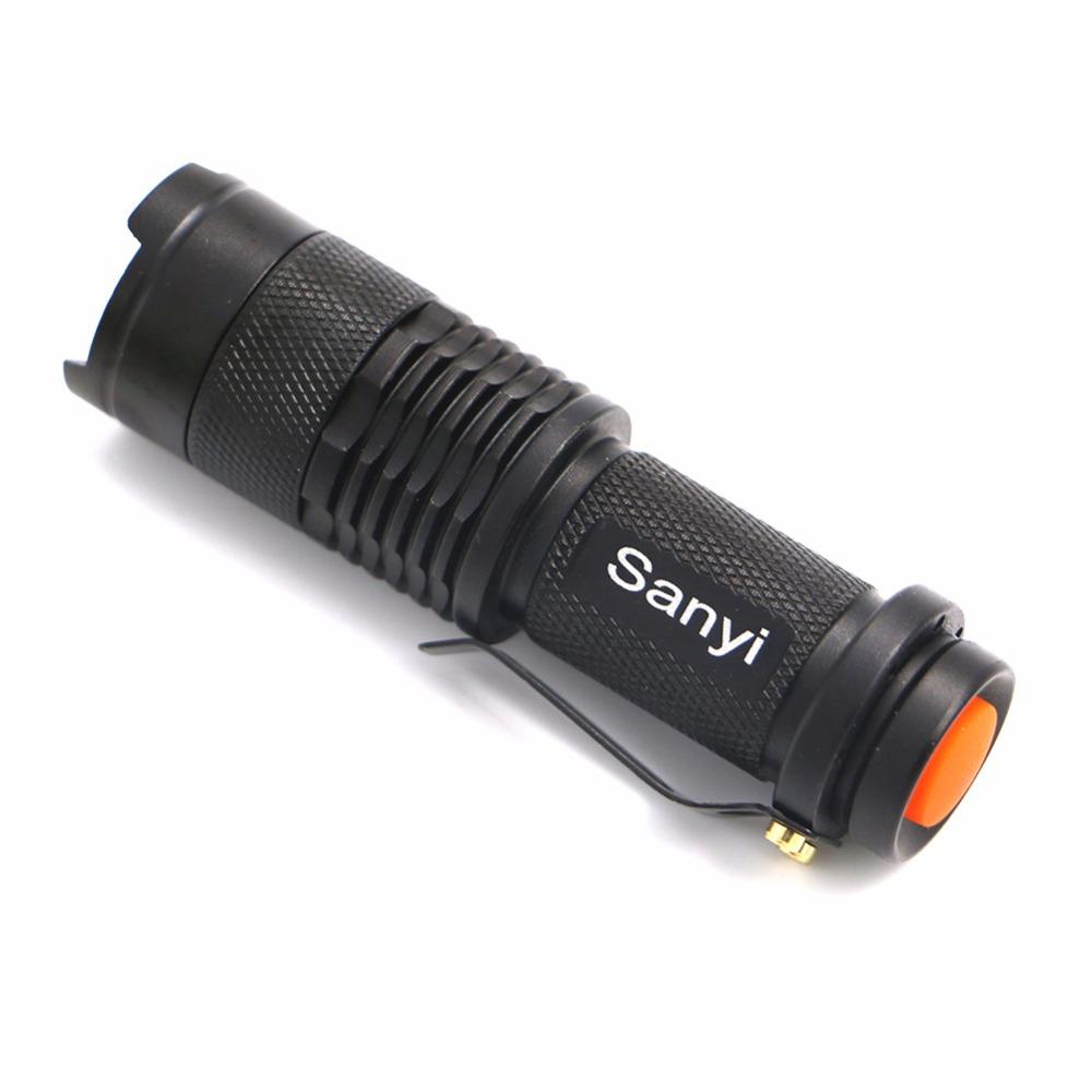6PCS Mini Waterproof LED Flashlight Set - Zoomable Torch