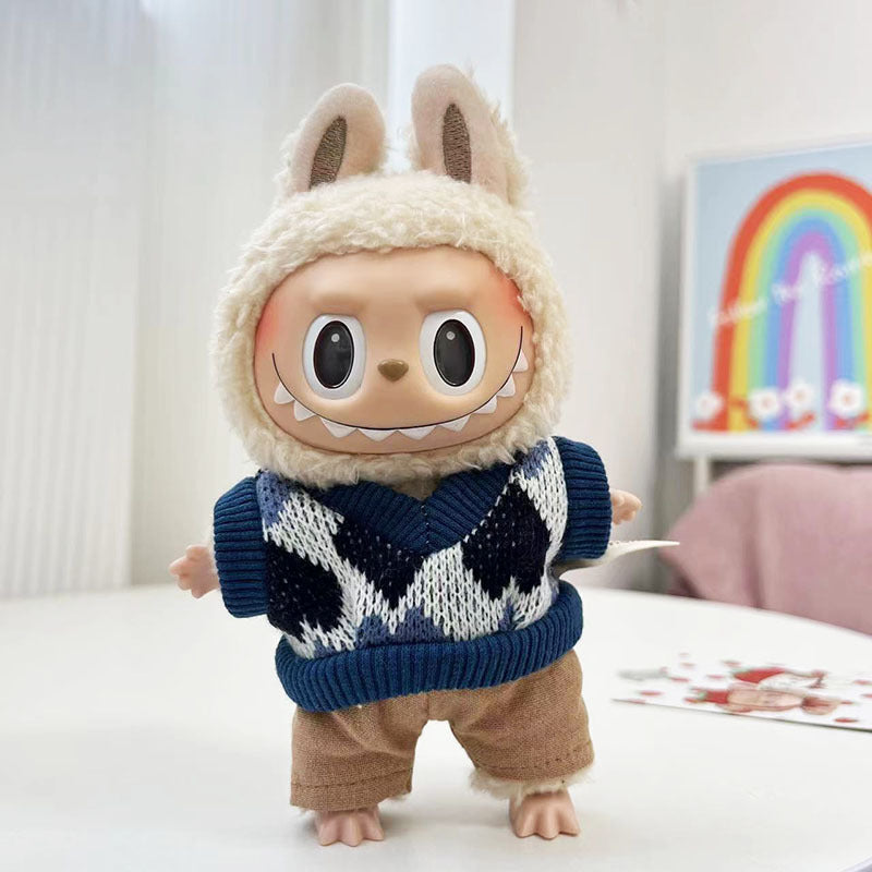 Clothing] Labubu Clothes with PVC Face Pendant, Labubu Sitting Party Series Doll Clothing - Korvel