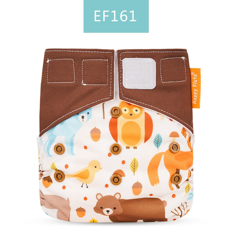 Happy Flute 1 pcs heavy wetter night AIO AI2 baby cloth diaper nappy one size fit all - Korvel