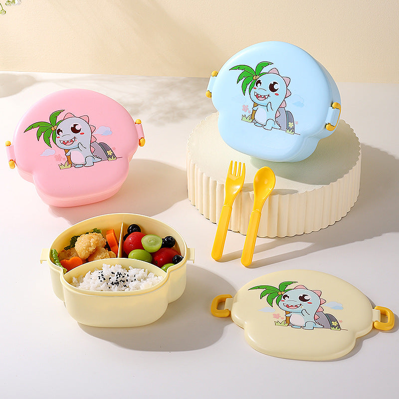Cartoon cute microwaveable portable lunch box with buckle compartments - Korvel
