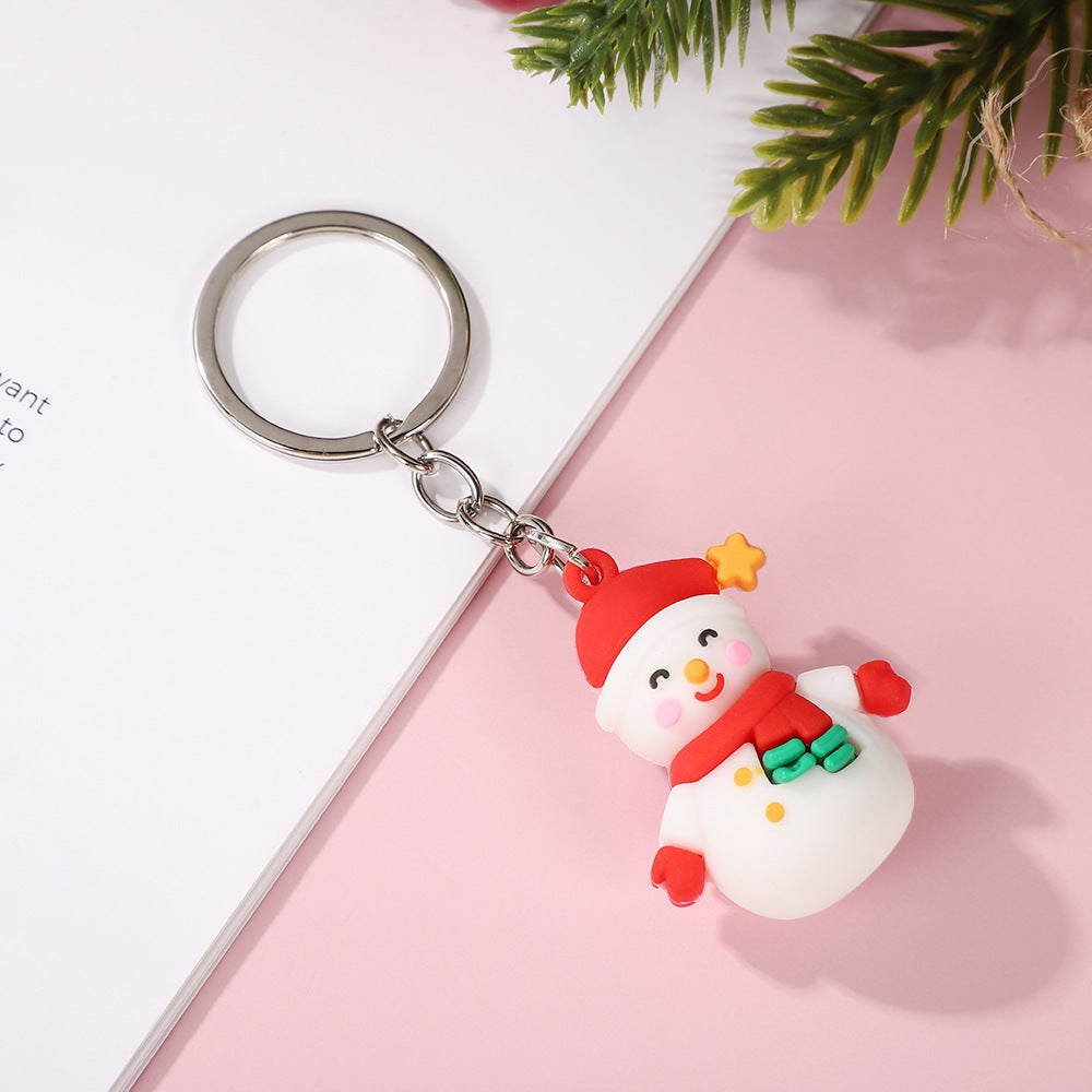 Christmas series keychains cute cartoon soft rubber dolls creative three-dimensional Santa Claus pendants small gifts - Korvel