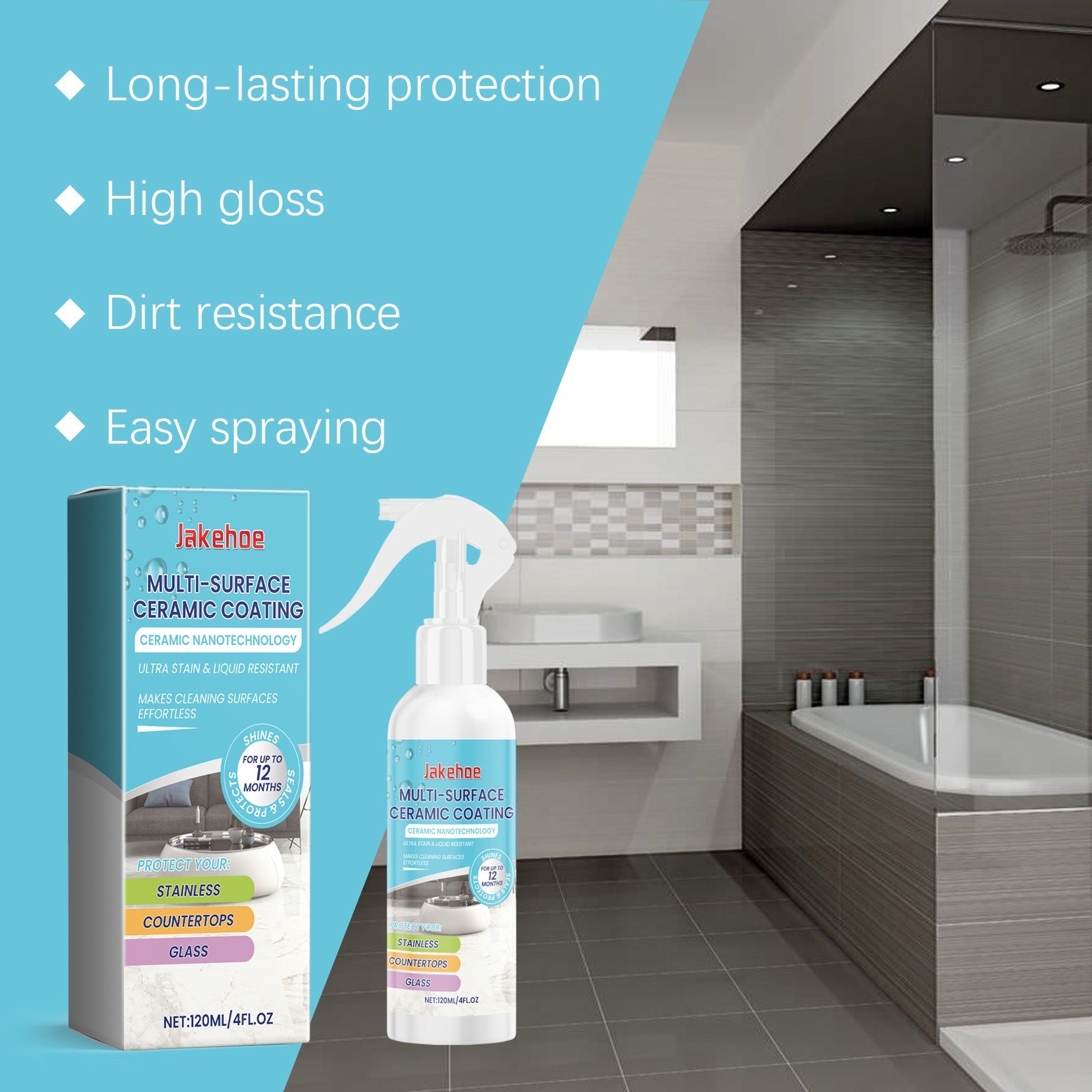 Home Ceramic Coating Spray Interior Tile Cleaning And Polishing Remove Wax Dirt Refurbishing Spray - Korvel
