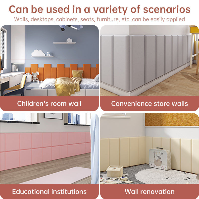 Kids' 3D Wall Stickers, Self - adhesive Soft Leather Bags, Anti - collision Wall & Bedhead Panels, 2 - 8 pcs - Korvel