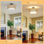 3-Light Semi Flush Mount Ceiling Light Fixture - Boho Rattan Design
