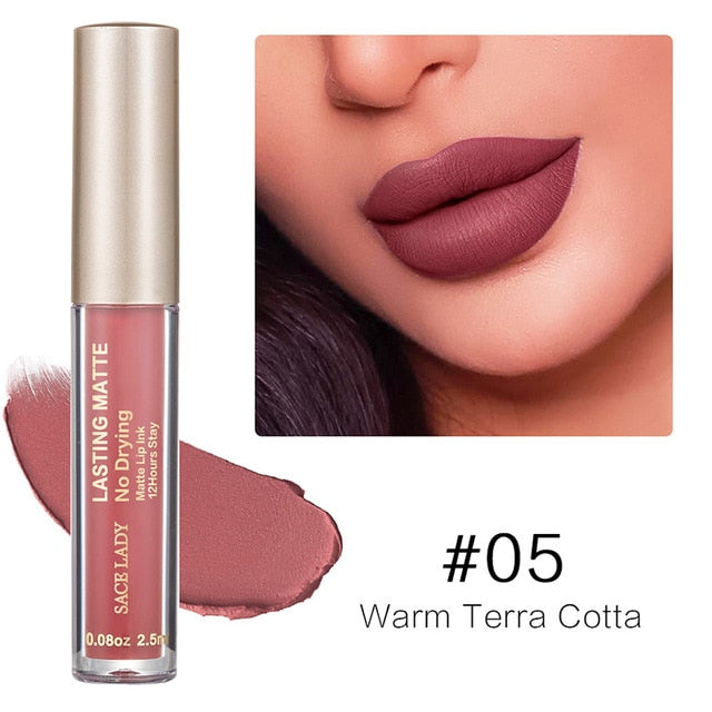 Make Up Waterproof Nude Lipstick Long Lasting Liquid Matte Lipstick Kit Lip Gloss Cosmetics Lipgloss Lip Makeup - Korvel