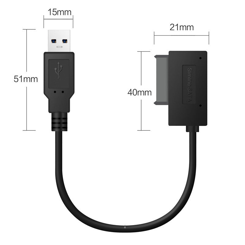 USB 2.0 SATA Adapter Cable for Notebook Optical Drives