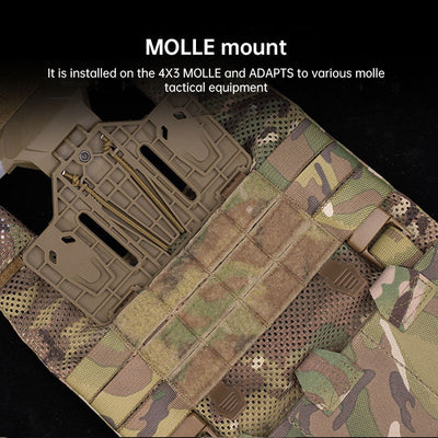MOLLE mount war vest chest hanging universal chest mobile phone plate carrier folding navigation board - Korvel