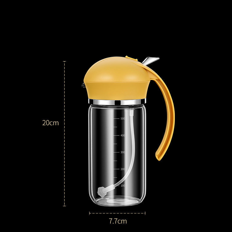 Food Grade Oil Pot Dual Use Glass Oil Spray Bottle Household Spray Sesame Oil Bottle Automatic Opening and Closing - Korvel