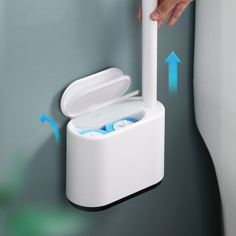 Wall Mounted Disposable Tool with No Dead Corners for Cleaning Bathroom and Toilet Brushes - Korvel