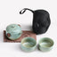 Black pottery quick guest cup one pot two cups household outdoor travel tea set portable bag Kung Fu outdoor portable bubble - Korvel