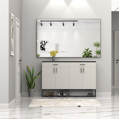 60 "x36" oversized modern square bathroom mirror with Balk frame decorative large wall mirror aluminum frame vertical or horizon - Korvel