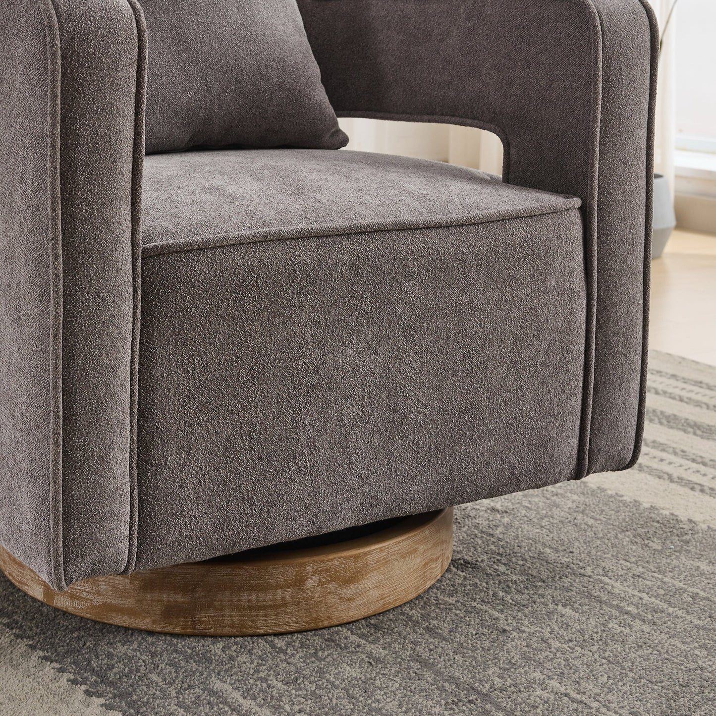 Fauteuil pivotant accent de 29,1"L - Confort moderne en charbon