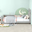 Twin Size Upholstered Daybed with Carton Ears Shaped Headboard  Grey - Korvel