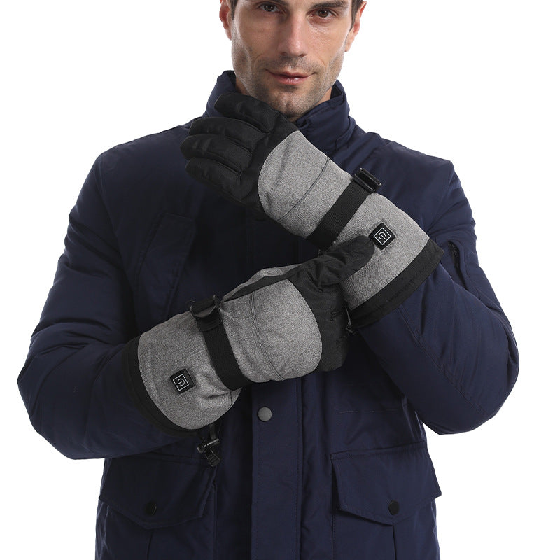 Intelligent temperature control heating gloves USB charging heating outdoor skiing cycling electric heating gloves - Korvel
