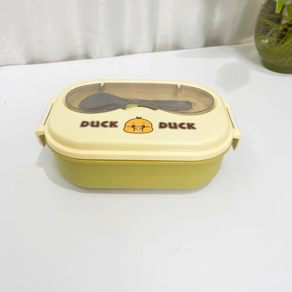 Cartoon cute stainless steel compartment lunch box lunch box fresh-keeping box - Korvel
