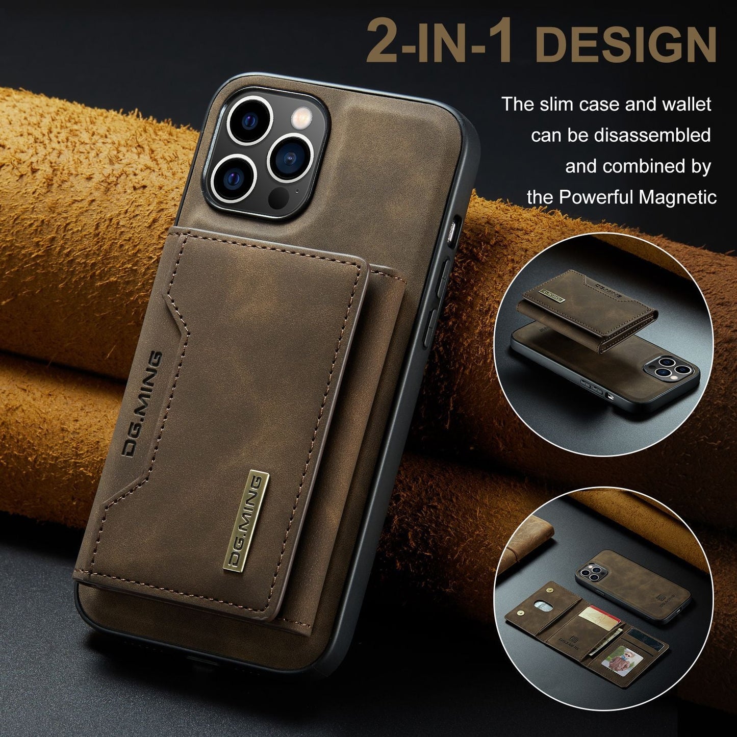 Applicable to iPhone14 Pro Max Split Card Case iP14 Plus Magnetic Card Case Protective Cover - Korvel