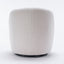 Teddy Fabric Swivel Accent Armchair Barrel Chair With Black Powder Coating Metal Ring Ivory White - Korvel