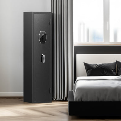 3-4 rifle and handgun safes, quick fingerprint with detachable rack and 2 adjustable gun slots - Korvel