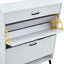 Shoe Cabinet , Shoe storage shelves, metal leg, White - Korvel