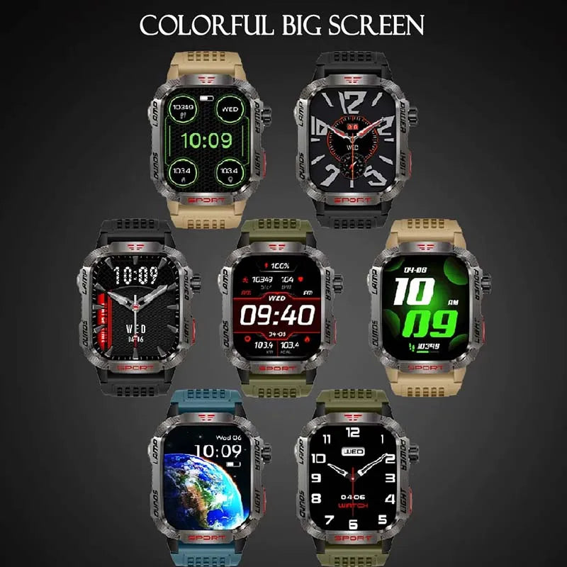 GZYR 2.01" Screen Smart Watch Men Bluetooth Call 600 mAh Sports Waterproof Heart rate Blood Oxygen SmartWatch For Huawei Xiaomi - Korvel