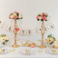 Wrought Iron Metal Flower Stand with Crystal Acrylic Beads Hanging Flower Arrangement, Gold-Plated Decoration for Wedding Tables - Korvel