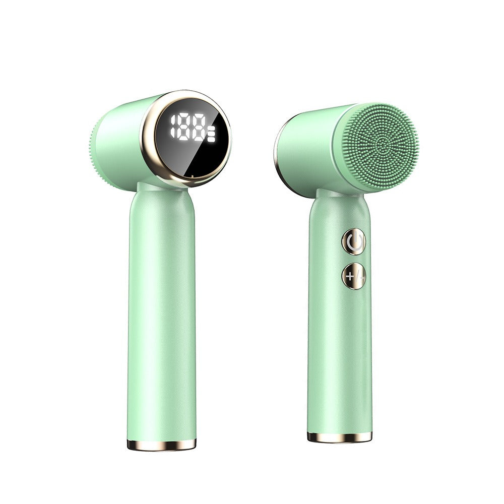 6-In-1 Hot And Cold Facial Cleanser Display Cleansing Brush Ultrasonic Facial Cleanser Pore Cleaning Silicone Beauty Instrument - Korvel