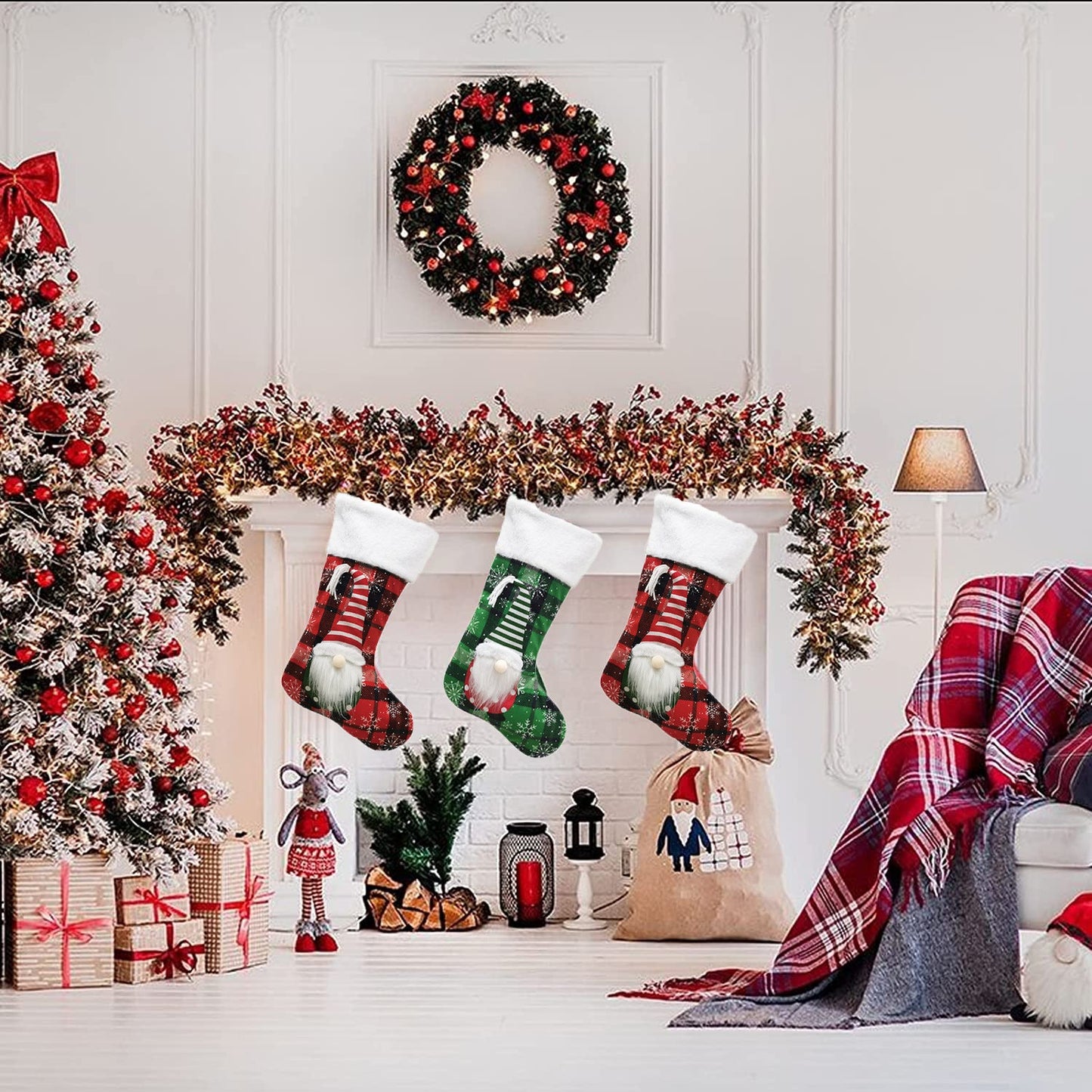 Calcetín de Navidad Premium de Muñeca Sin Rostro - Bolsa de Regalo Grande