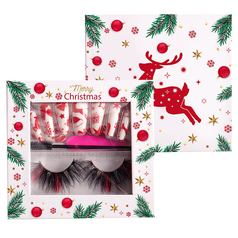 Christmas Nail Enhancement Eyelash Tool Set False Eyelash Decoration Color Mink Hair Beauty Tool - Korvel