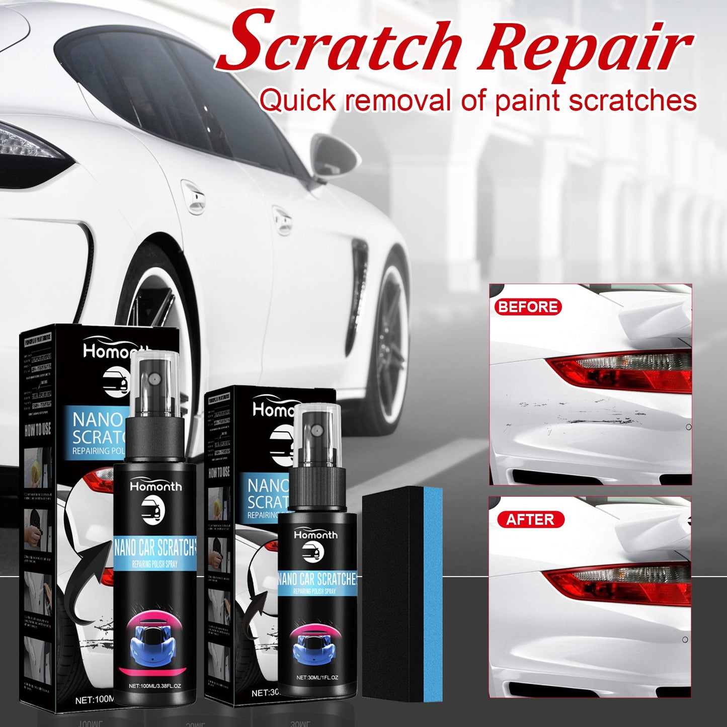 Spray de reparación de arañazos automotriz para el mantenimiento de pintura
