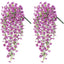 Purple hanging artificial flowers, vines for wedding arch, home, garden, party, autumn decor, fake eucalyptus, plant decor, 2 pc - Korvel