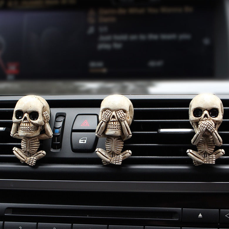 Ghost Head Aromatherapy Hanger Set Resin Car Air Outlet Aromatherapy Decoration Car - Korvel