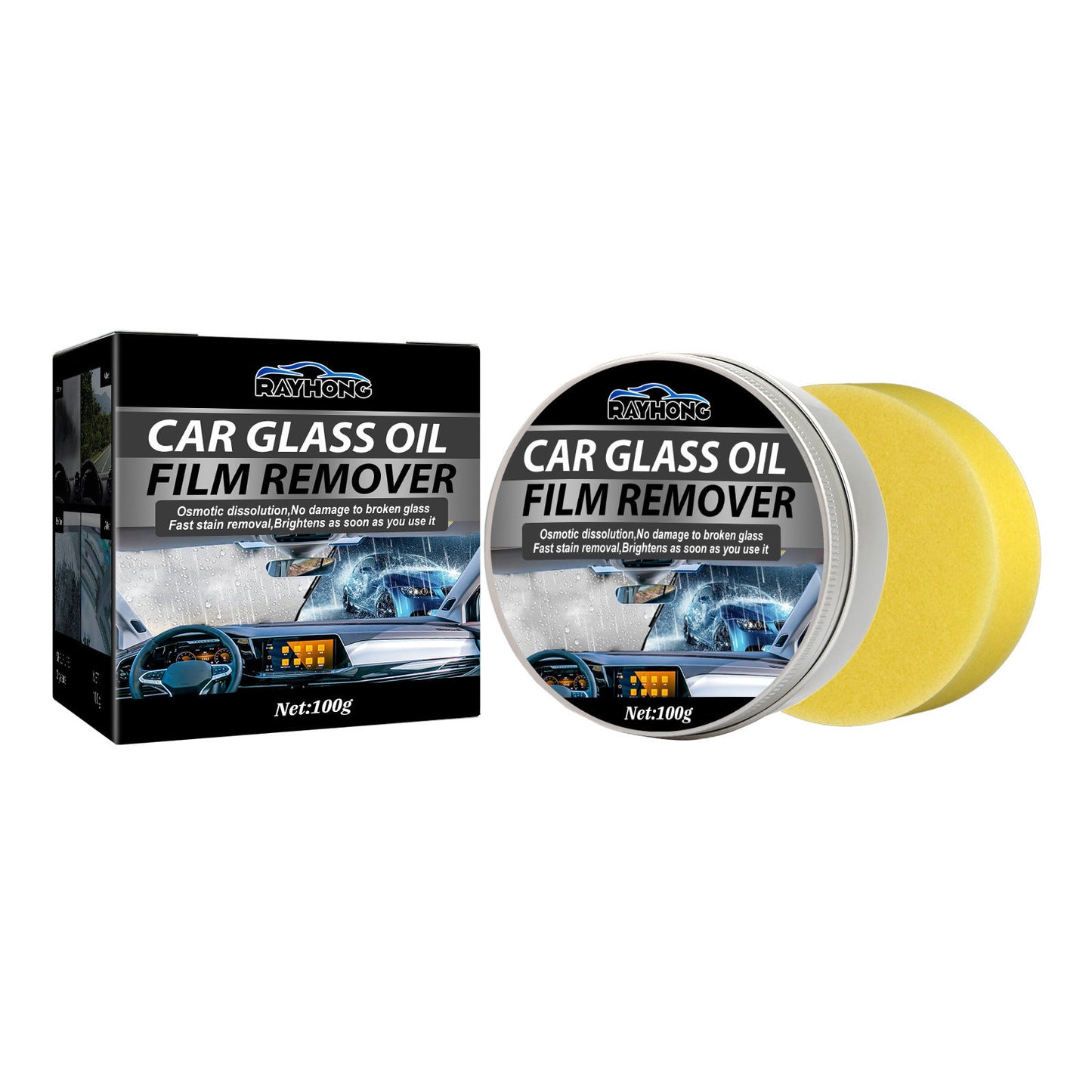 Car Glass Oil Film Remover, Rain Mist Smeary Clean Car Windscreen Cleaner - Korvel